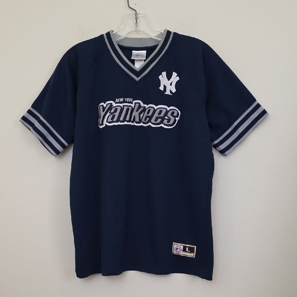New York Yankees Genuine Merchandise Navy Blue Short Sleeve Shirt Youth 16/18 L